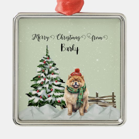 Frohe Weihnachten von Hundes Name Ornament Aus Metall (Vorne)