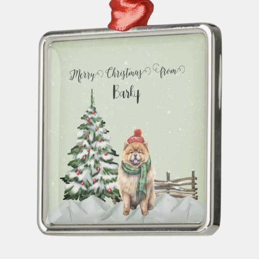 Frohe Weihnachten von Hundes Name Ornament Aus Metall (Links)
