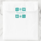 Frohe Weihnachten von Ihrem Familiengeschenklabel Quadratischer Aufkleber (Tasche)