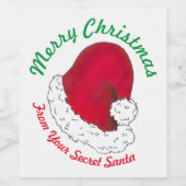 Frohe Weihnachten von Ihrem geheimen Weihnachtsman Weinetikett (Einzelnes Label)