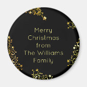 Frohe Weihnachten von Ihrem Namen Black Gold hinzu Magnet (Vorne)