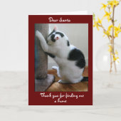 Frohe Weihnachten von Ihrer Adoptiert Katze Karte (Gelbe Blume)