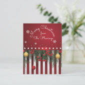 Frohe Weihnachten von (Ihrer Familie) Postkarte (Stehend Vorderseite)