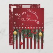 Frohe Weihnachten von (Ihrer Familie) Postkarte (Vorne/Hinten)