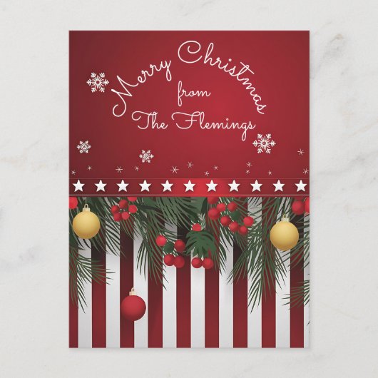 Frohe Weihnachten von (Ihrer Familie) Postkarte (Vorderseite)