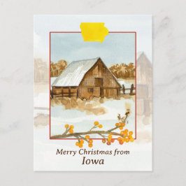 Frohe Weihnachten von Iowa Barn Farm Winter Snow Postkarte