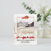 Frohe Weihnachten von Kentucky Farm Winter Snow (Stehend Vorderseite)