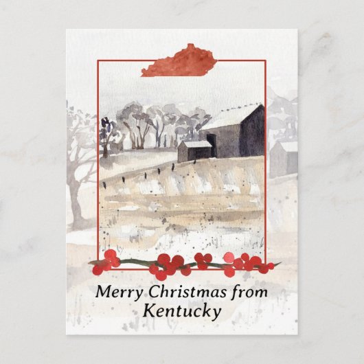 Frohe Weihnachten von Kentucky Farm Winter Snow (Vorderseite)