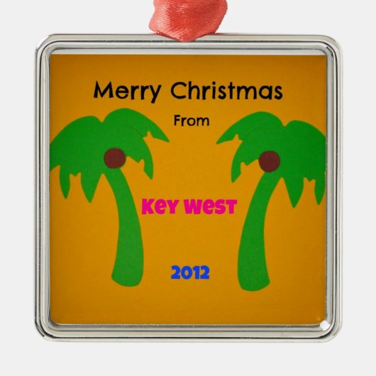 Frohe Weihnachten von Key West 2012 Silbernes Ornament (Vorne)