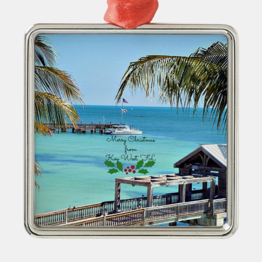 Frohe Weihnachten von Key West, FL Ornament Aus Metall (Vorne)