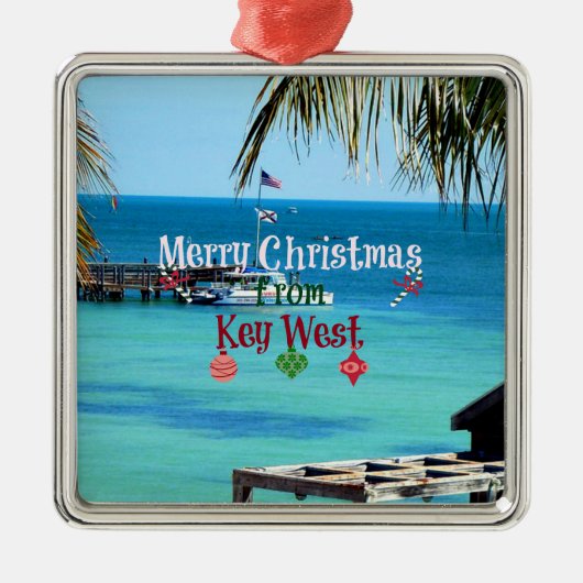 Frohe Weihnachten von Key West Ornament Aus Metall (Vorne)