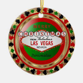 Frohe Weihnachten von Las Vegas Keramikornament