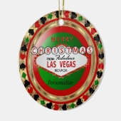 Frohe Weihnachten von Las Vegas Keramikornament (Links)
