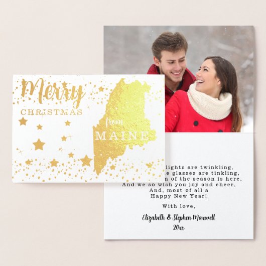 Frohe Weihnachten von Maine Staat Foto Foil Card Folienkarte (Anzeige)