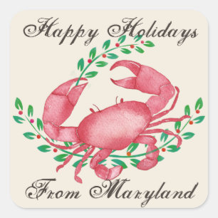 Frohe Weihnachten von Maryland Crab Quadratischer Aufkleber