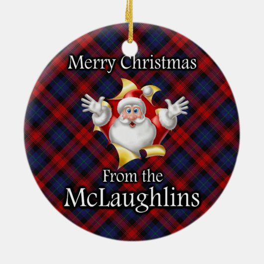 Frohe Weihnachten von McLaughlin MacLachlan Clan Keramikornament (Hinten)