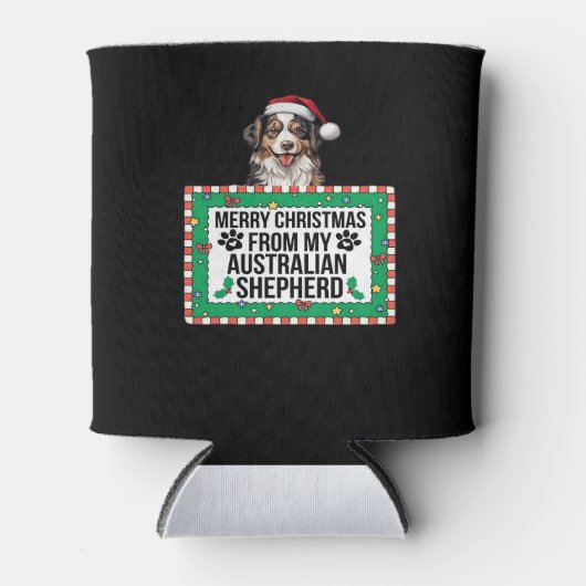 Frohe Weihnachten von meinem australischen Schäfer Dosenkühler (Vorderseite)