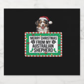 Frohe Weihnachten von meinem australischen Schäfer Schaumweinetikett (Einzelnes Label)
