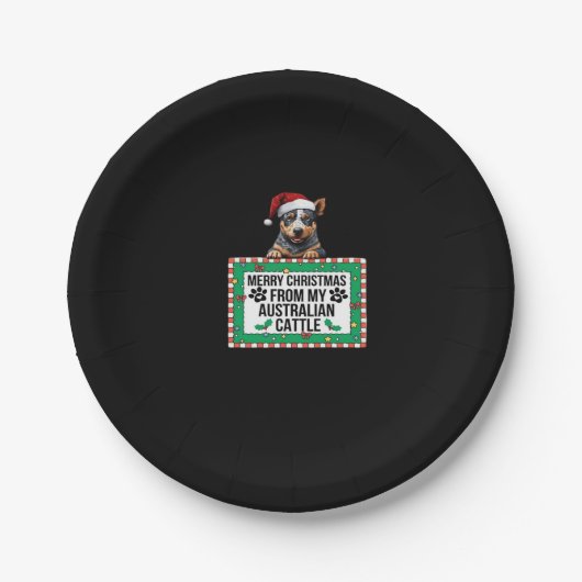 Frohe Weihnachten von meiner australischen Rind Cl Pappteller (Vorderseite)