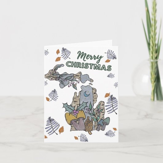 Frohe Weihnachten von Michigan Urlaubskarte (Vorderseite)