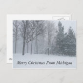 Frohe Weihnachten von Michigan Winter Snow Postca (Vorne/Hinten)