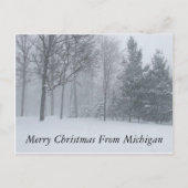 Frohe Weihnachten von Michigan Winter Snow Postca (Vorderseite)