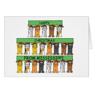 Frohe Weihnachten von Mississippi Cartoon Katzen