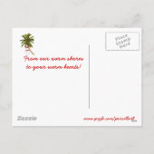 Frohe Weihnachten von N. Carolina, Snowman Palme (Rückseite)