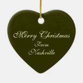 Frohe Weihnachten von Nashville-Verzierung Keramikornament (Hinten)