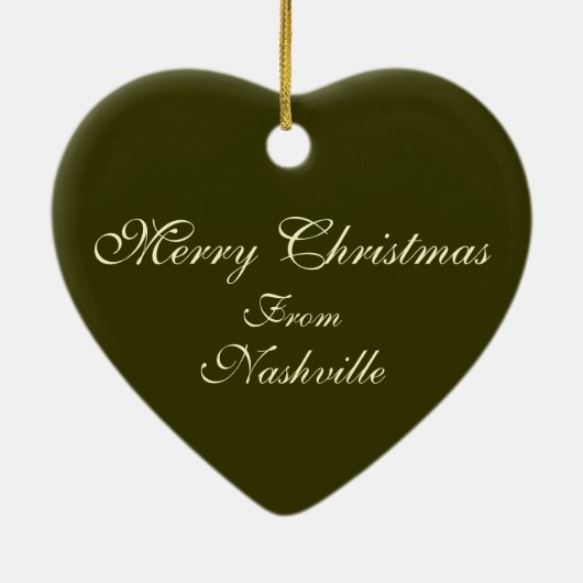 Frohe Weihnachten von Nashville-Verzierung Keramikornament (Hinten)