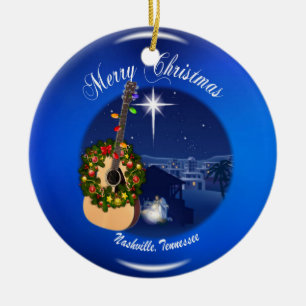 Frohe Weihnachten von Nashville-Verzierung Keramikornament