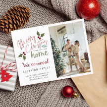 Frohe Weihnachten von neuem Zuhause-Foto bewegen