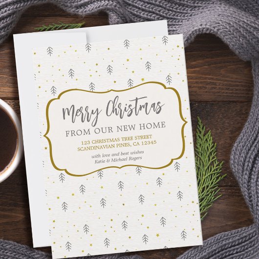 Frohe Weihnachten von neuen Zuhause skandinavische Ankündigung
