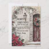 Frohe Weihnachten von New Zuhause Door Wreath Ankündigung (Vorderseite)