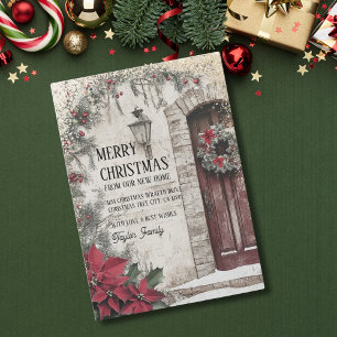 Frohe Weihnachten von New Zuhause Door Wreath Ankündigung