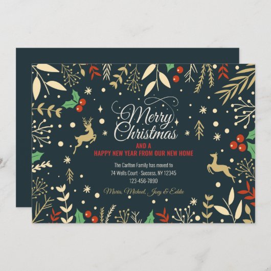 Frohe Weihnachten von New Zuhause Holiday Ankündig Einladung (Vorne/Hinten)