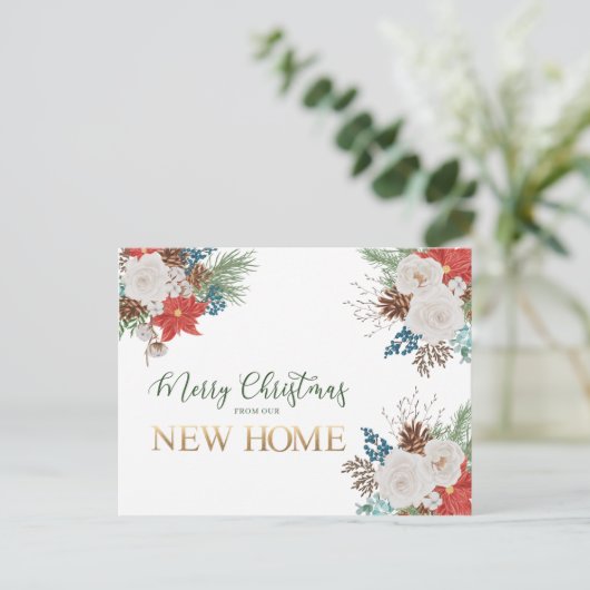 Frohe Weihnachten von New Zuhause Poinsettia und P (Stehend Vorderseite)