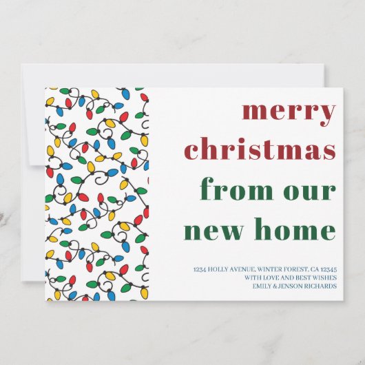 Frohe Weihnachten von New Zuhause String Lights Ankündigung (Vorderseite)