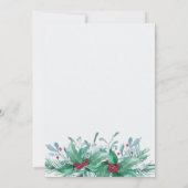 Frohe Weihnachten von New Zuhause Watercolor Holly Ankündigung (Rückseite)