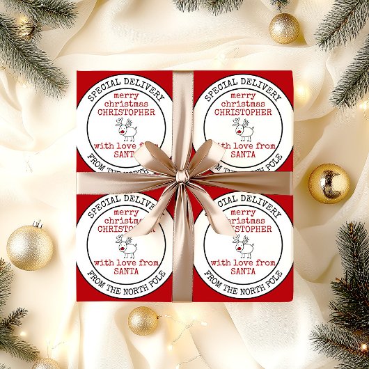 Frohe Weihnachten von North Pole Custom Santa Geschenkpapier
