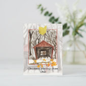 Frohe Weihnachten von Ohio Covered Bridge Winter (Stehend Vorderseite)