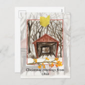 Frohe Weihnachten von Ohio Covered Bridge Winter (Vorne/Hinten)