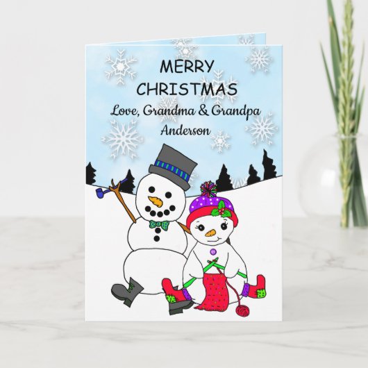 Frohe Weihnachten von Oma und Opa Karte (Vorderseite)