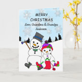 Frohe Weihnachten von Oma und Opa Karte (Gelbe Blume)