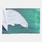 Frohe Weihnachten von Polar-Bären Geschirrtuch (Horizontal)