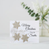 Frohe Weihnachten von... Rustikale Schneeflocken Postkarte (Stehend Vorderseite)