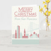 Frohe Weihnachten von San Francisco Karte (Gelbe Blume)