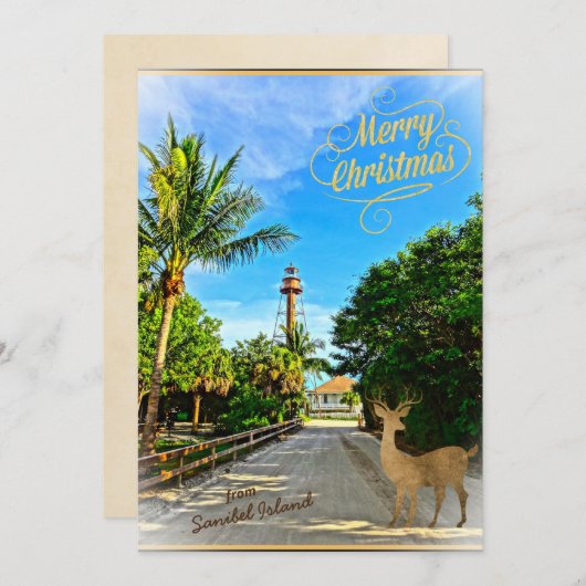 Frohe Weihnachten von Sanibel Island FL Lighthouse (Vorne/Hinten)