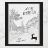 Frohe Weihnachten von Sanibel Island FL Lighthouse Weinetikett (Einzelnes Label)