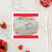 Frohe Weihnachten von Sanibel Island FL White Ibis Serviette (Beispiel)